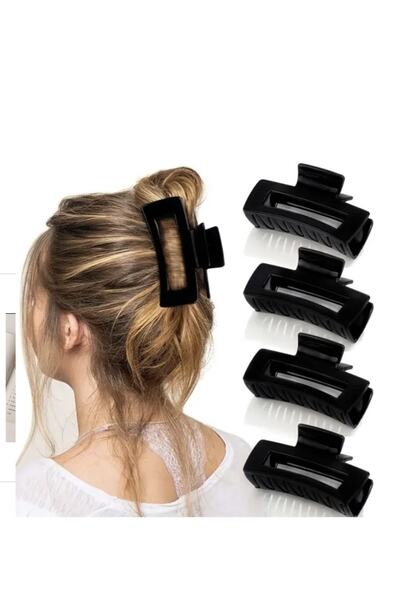 MAKSESUAR Ženski set od 4 crne velike XL kopče sa zatvaračem