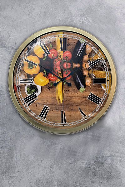 Kasva Concept Gift 40 cm Antique Metal Kitchen Wall Clock