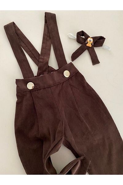 tubibebe Winter Brown Salopet + Bow Tie