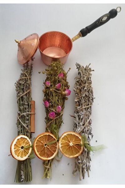 Çimçek Doğal Ürünler Bakır Tütsülük Ve Enerji, Arınma, Nazar Ritüel Seti: Ada...