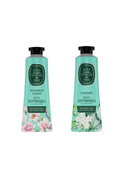 Eyüp Sabri Tuncer Magnolia Flower Patterned Hand and Body Cream - 50ml + Jasmine Cream 50ml