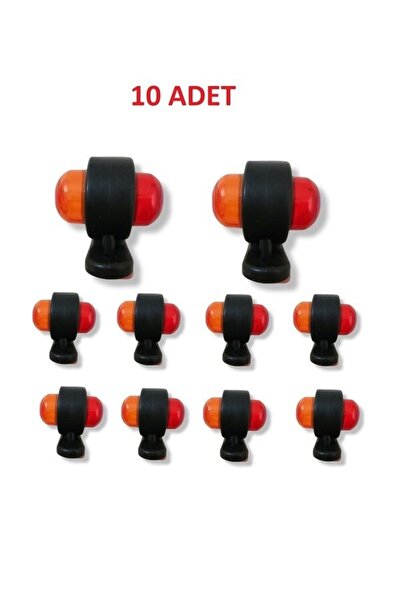GPR AUTO PARTS Mini Takoz Lamba Ledli Kırmızı Sarı 10 Adet Yüksek Işık Dorse ...