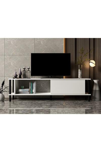 İNOVASYON MOBİLYA Paris Tv Ünitesi 150 Beyaz ( Siyah Ayak )