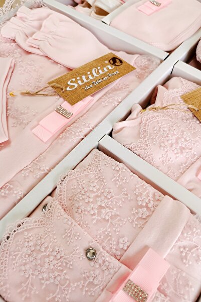 Sitilin Baby Girl Lace Luxury 10 Piece Hospital Discharge Set Stl4560