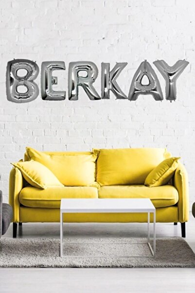 Bkmc Kişiye Özel Doğum Günü Gümüş Folyo Balon Set 40cm Isim Balon