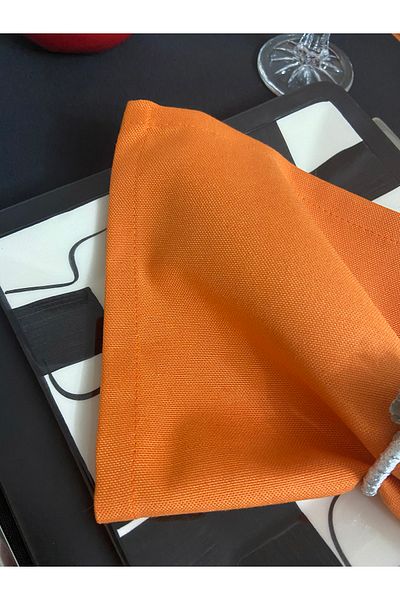 Zeren Home Set de 6 șervețele de servire din material textil fără griji Portocaliu