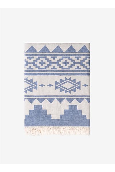 Barine Denim Color Rug Cotton Sofa Shawl - 130X170