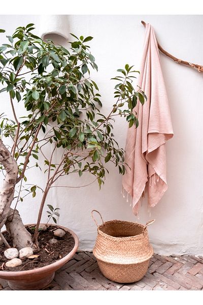 Barine Light Pink Star Cotton Sofa Shawl - 140X170