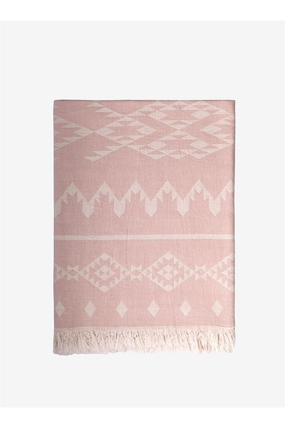 Barine Kilim Sofa Shawl Rose Smoke