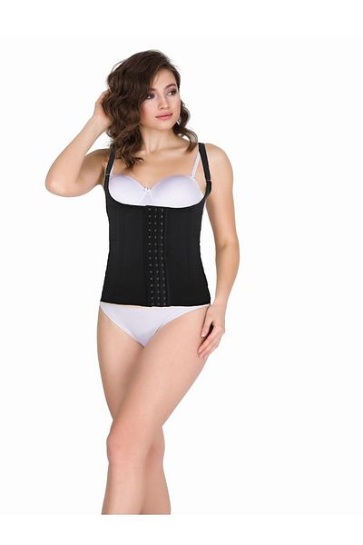 A&K ZÜMRA Rope Suspended Slimming Firming Adjustable Hook Latex Corset Black