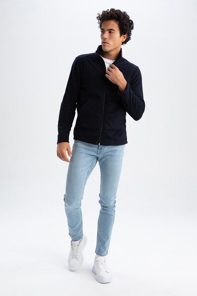 DeFacto Regular Fit Polar Stand-up Collar Sweatshirt