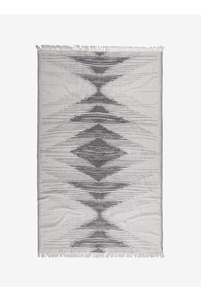 Barine Black Monochrome Cotton Sofa Shawl - 130X170