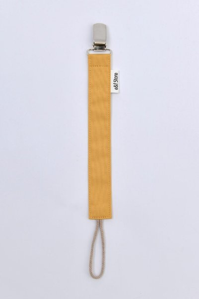 e&f Store 100% Cotton Fabric Pacifier Strap/pacifier Chain - Mustard Yellow