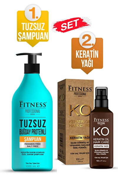Fitness Professional Keratin Bakım Sonrası Tuzsuz Bakım Şampuanı 1000 Ml + Ke...
