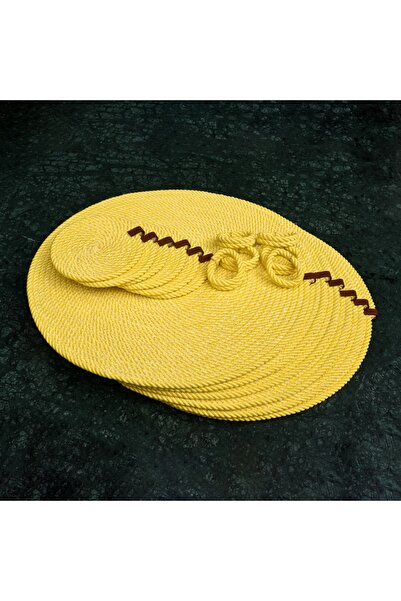 Genel Markalar Amerikan Servis Supla Takımı Sarı 6 Adet Tabak Altlığı 6 Adet ...