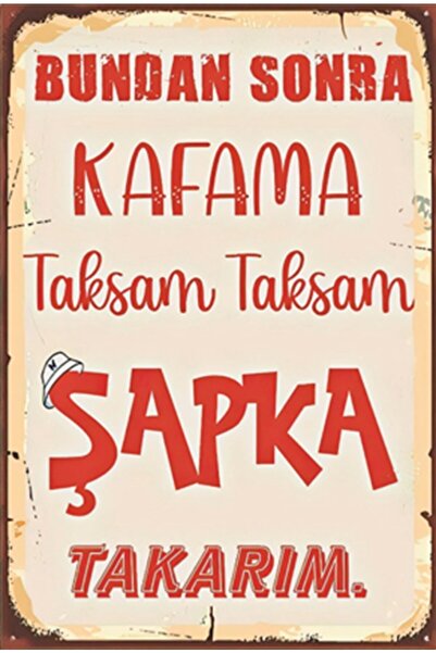 Hayat Poster Ρετρό ξύλινη αφίσα - Από τότε Καπέλο στο κεφάλι μου, αστεία λόγια