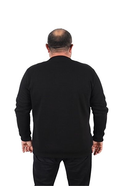 Starbattal Μαύρο φούτερ με σχέδιο V Plus Size - 22742