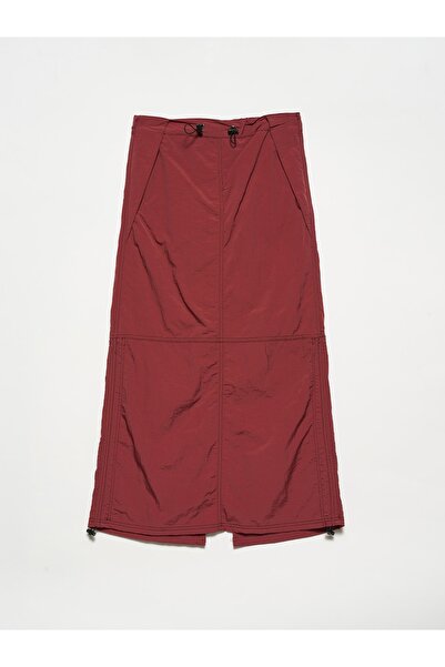 Dilvin 80306 Midi Boy Paraşüt Etek-bordo