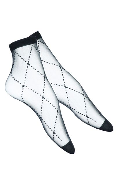 SOCKS 4U Дамски шарени черни чорапи от тюл 6 бр