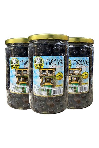 ZEYTİN ANA Doğal Fermente Gemlik Tirilye Siyah Zeytin Avantaj 3 Lü Paket 3x1 Kg (S)