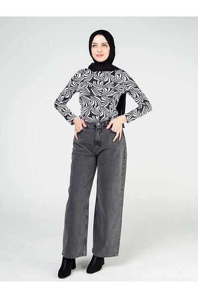 NEVER DENİM Jeans Gray Palazzo