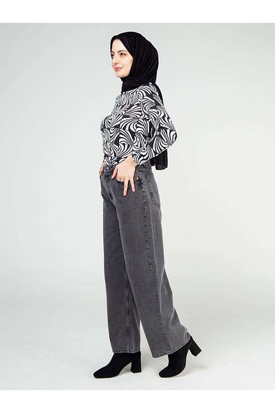 NEVER DENİM Jeans Gray Palazzo