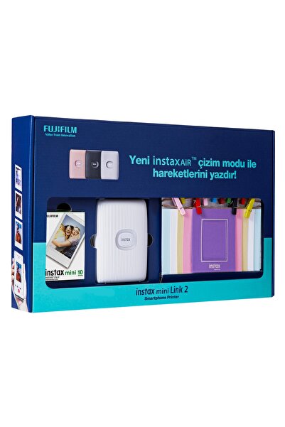 Fujifilm Instax Mini Link 2 Beyaz Akıllı Telefon Yazıcısı Bundle Box