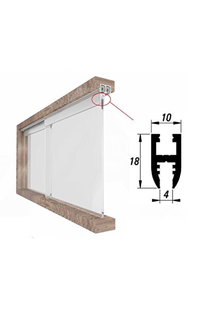 Albatur 7600 Cam Sürgü Alüminyum Cam Tutucu 3 Mt