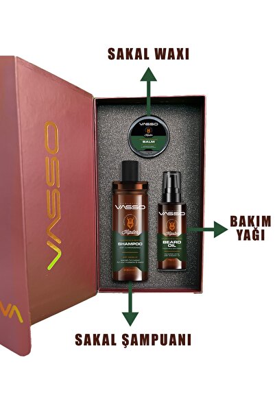 Vasso Men Hediyelik Hipster Sakal Seti ! Erkeklerin Vazgeçilmez Sakal Bakım Serisi (şampuan, Bakım Yağı,wax)