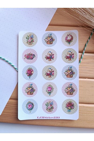 EyER Shoping Vintage naljepnica sa cvetnim trakom pogodna za bullet journal.
