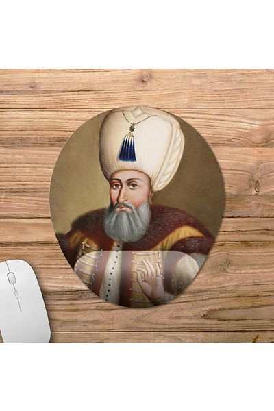 Pixxa نموذج لوحة الماوس Kanuni Sultan سليمان مع مسند للمعصم - بيضاوي واحد