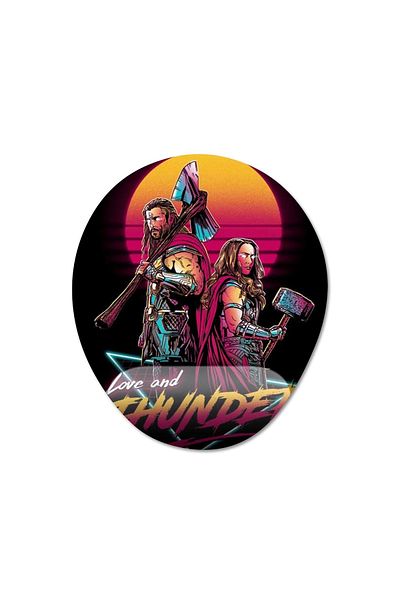Pixxa نموذج لوحة ماوس Thor Love & Thunder Retro مع دعم للمعصم - 1 بيضاوي