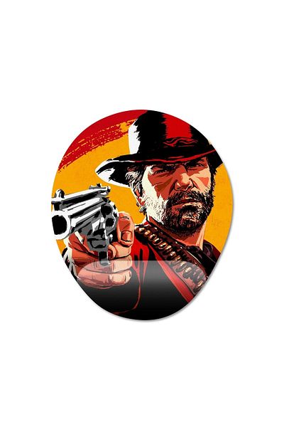 Pixxa نموذج لوحة الماوس Red Dead Redemption 2 مع دعم المعصم - 1 بيضاوي