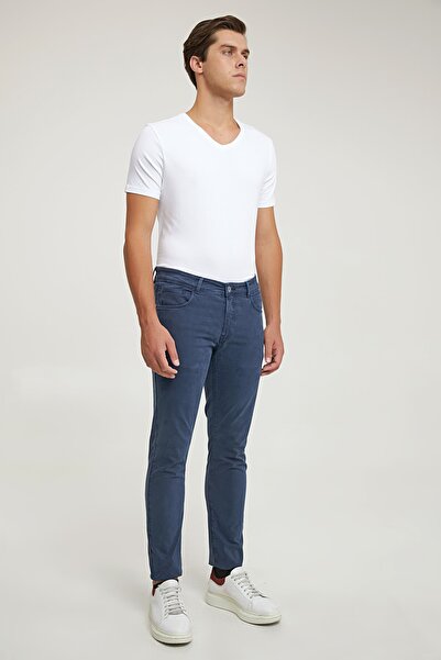 Tween Super Slim Fit Lacivert Denim Chino Pantolon