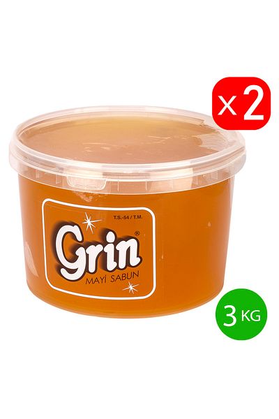 Grin صابون عربي جل بيئي، قطعتين 3 كجم صابون على شكل معجون زيت عباد الشمس (إجمالي 6 كجم)