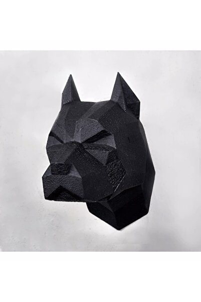 MKESSHOP Kübik Pitbull Köpek Duvar Büstü (38x35 Cm)