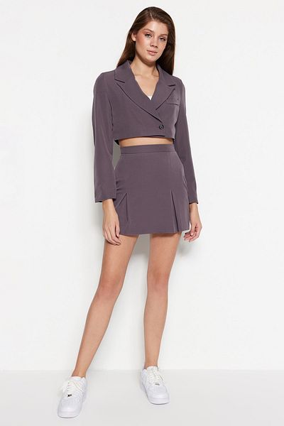 Trendyol Collection Antracitová minisukně TWOSS23ET00016
