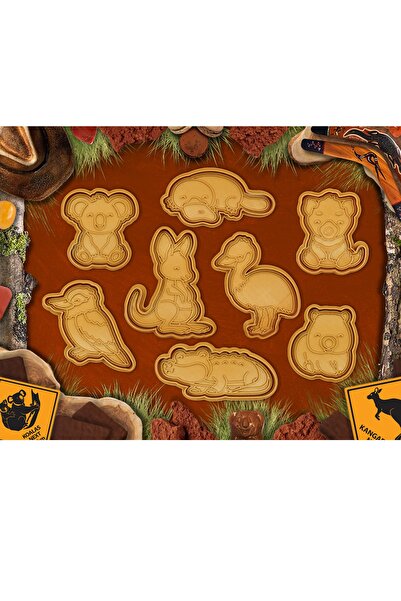 Hobist مجموعة حيوانات لطيفة مكونة من 8 قطع من قوالب البسكويت وقالب لب السكر م...