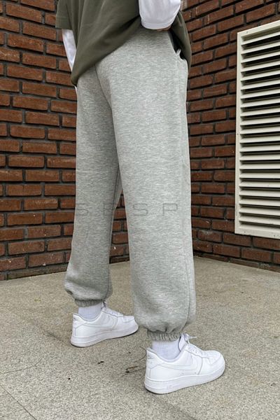 BSBSPOR Γκρι Loose Summer International Fit Φούτερ με εξαιρετικά φαρδιά ελαστικά πόδια