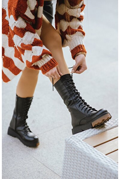 KİMİYA71 SHOES Kaffy Deri Siyah Postal