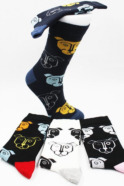KARDEŞLER ÇORAP Unisex Βαμβακερές κάλτσες με σχέδιο σκύλου σετ 4 τεμαχίων