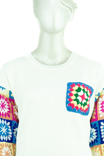 Oppland Жіноча зимова туніка з етнічним візерунком, круглим коміром, довгими рукавами, з еластичного трикотажу, нова модна модель.