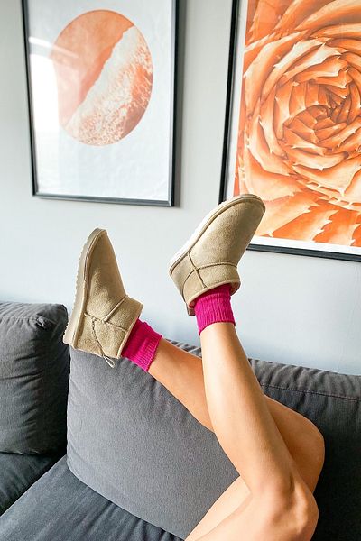 SHOEBELLAS Γυναικείες μπότες Polly Beige Furry
