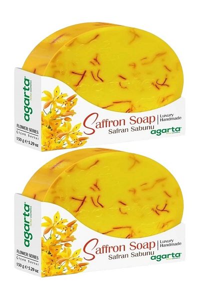Agarta Natural Flower Garden Soap Saffron 150g 2 Pieces