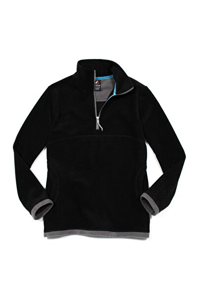 Cottonland Kadın Jojo Yarım Fermuarlı Polar Fleece Sweatshirt Siyah