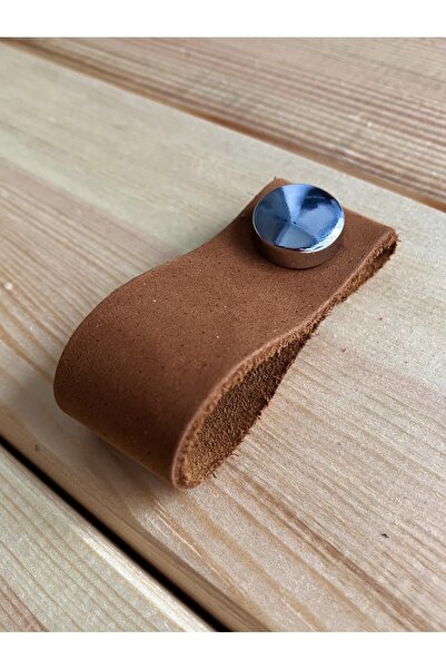 alfa tasarım atölyesi Hakiki Deri Dolap Düğme Kulp - Turuncu