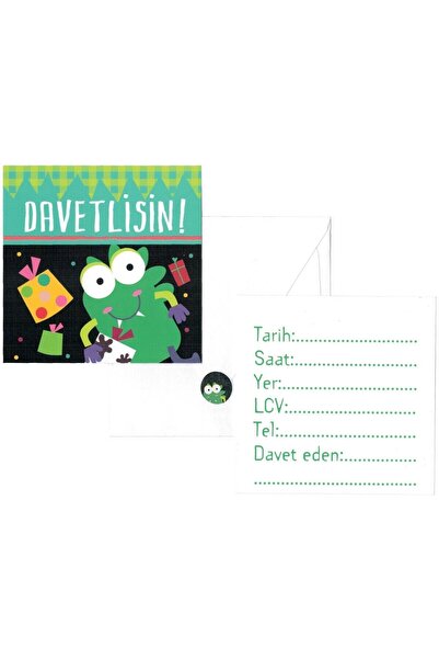 Funtasbig Doğumgünü Davetiyesi-5'li Davetiye-zarf Ve Etiket