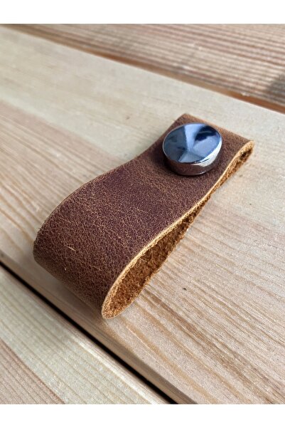 alfa tasarım atölyesi Genuine Leather Cabinet Button Handle - Crazy Orange