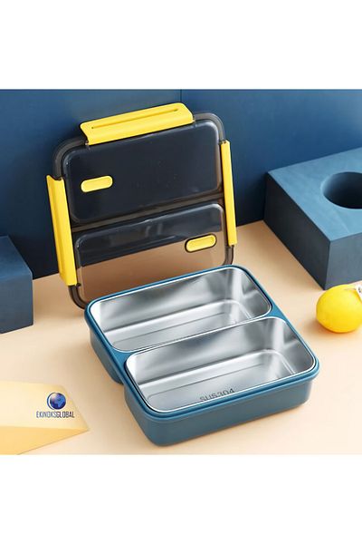 Vagonlife Portable Three Compartment 304 Stainless Steel Student And Office Lunch Box Leak Proof 950ml