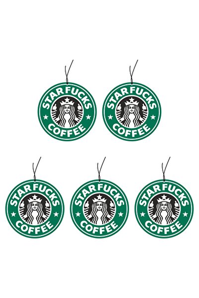 Genel Markalar 5lü Starfucks Coffe Tasarımlı Dekoratif Araba Oto Kokusu Ve Ak...